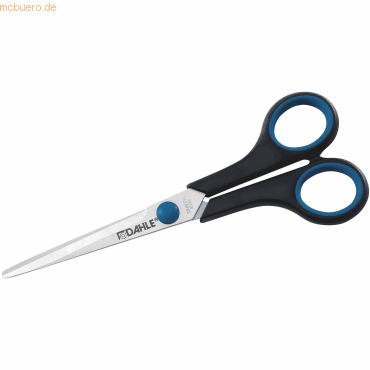 Dahle 54407 Office Comfort-Grip Tijeras de Acero Templado 18cm - Hojas Afiladas - Mangos Revestidos de Goma