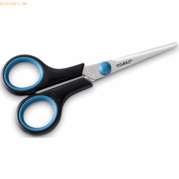 Dahle 54415 Office Comfort-Grip Tijeras de Acero Templado 14cm - Modelo Especial para Zurdos - Hojas Afiladas - Mangos Revestidos de Goma