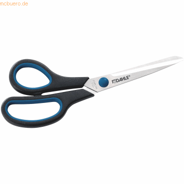 Dahle 54418 Office Comfort-Grip Tijeras de Acero Templado 21cm - Modelo Especial para Zurdos - Hojas Afiladas - Mangos Revestidos de Goma
