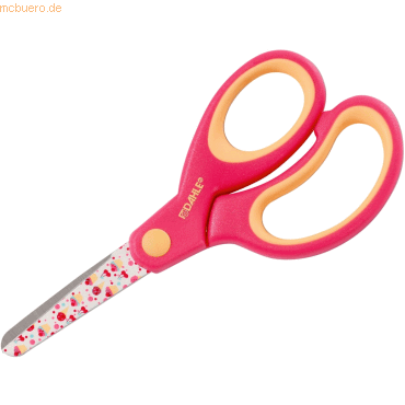 Dahle 54663 Kids Tijeras Infantiles 13cm - Puntas Redondeadas - Acero Inoxidable - Mangos Ergonomicos Recubiertos de Goma - Color Rosa