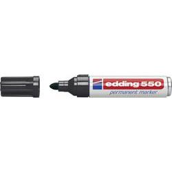Edding 550 Rotulador Permanente - Punta Redonda - Trazo entre 3 y 4 mm. - Recargable - Secado Rapido - Color Negro