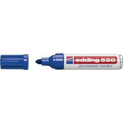 Edding 550 Rotulador Permanente - Punta Redonda - Trazo entre 3 y 4 mm. - Recargable - Secado Rapido - Color Azul