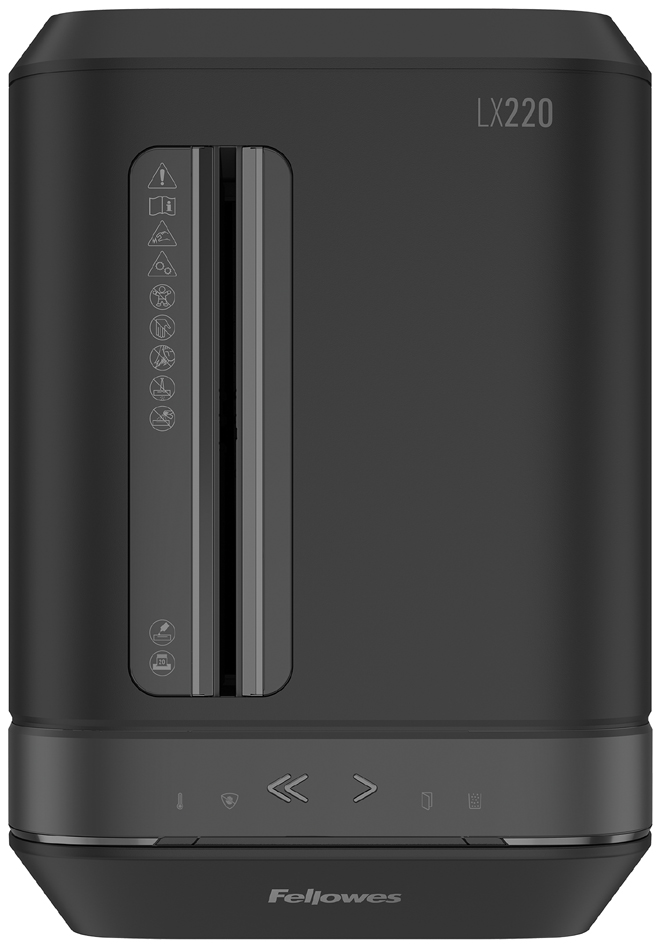 Fellowes LX220 Destructora de Papel Manual Mini-Corte P-4 - Destruye hasta 20 Hojas - Capacidad de la Papelera 30L - Color Negro