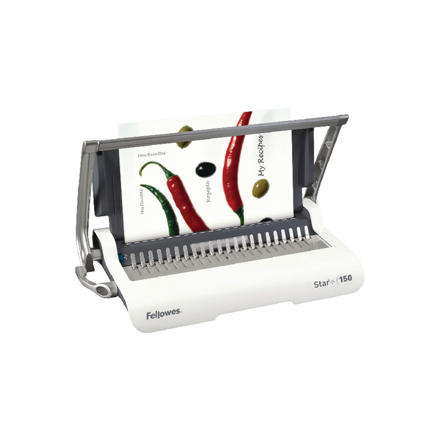 Fellowes Star+ 150 Encuadernadora Manual A4 para Canutillo de Plastico - Perfora hasta 15 Hojas - Encuaderna hasta 150 Hojas