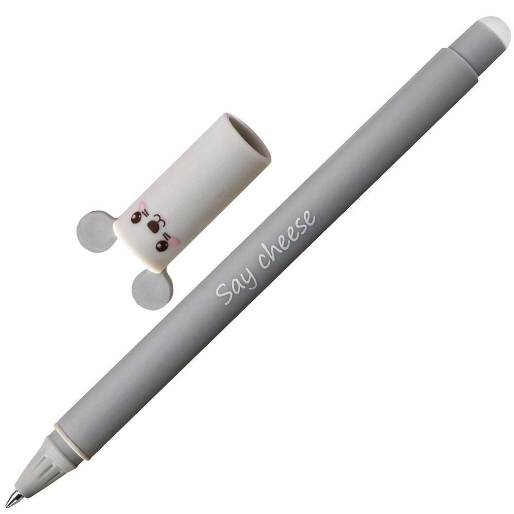 Eberhard Faber Animal Erase It! Boligrafo Borrable Tinta Gel Azul - Trazo 0.7mm - Tacto Soft - Diseño Raton