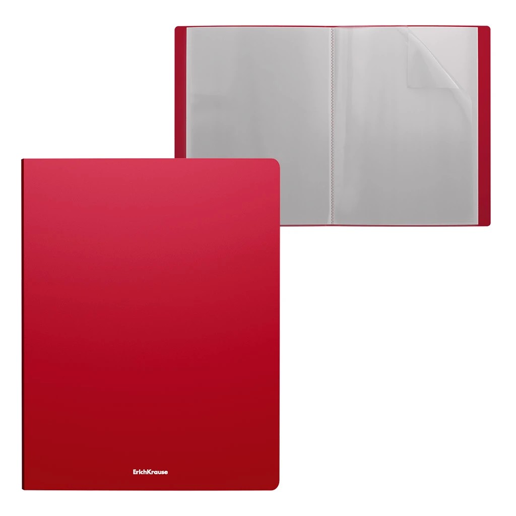 Erichkrause Matt Classic Carpeta con 20 Fundas - Tamaño A4 - Color Rojo