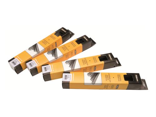 Fellowes Pack de 25 Espirales Metalicas 12mm - Hasta 80 Paginas - Color Negro