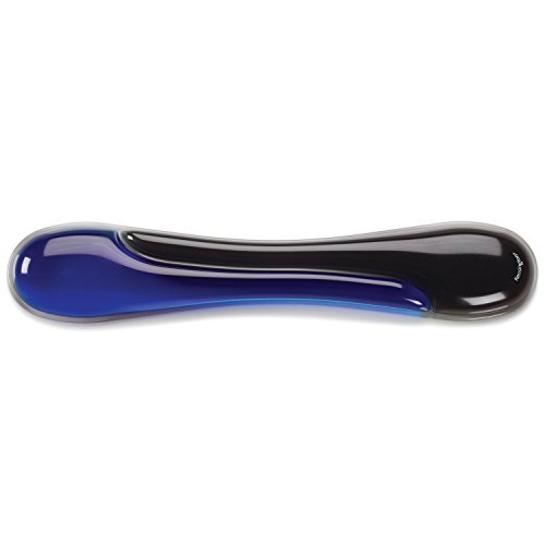Kensington Reposamuñecas de Gel Duo - Almohadilla de Gel - Canal de Ventilacion - Combinacion de Colores en Dos Tonos - Acabado Suave - Color Azul/Negro Gris