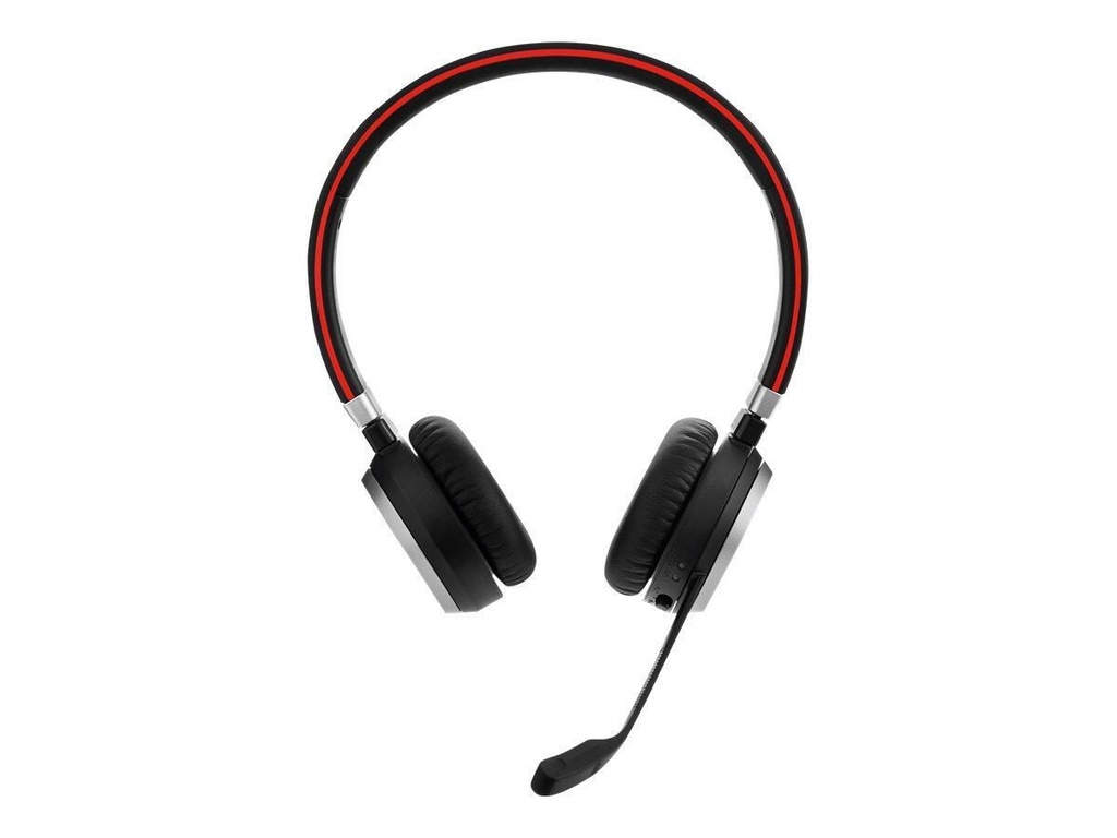 Jabra Evolve 65 SE Stereo UC Auriculares con Microfono Bluetooth + Soporte de Carga USB-A - Cancelacion de Ruido - Autonomia hasta 12h - Diadema Ajustable - Controles en Auricular - Color Negro