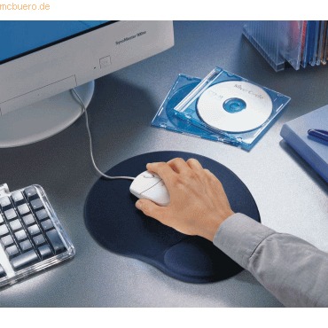 Esselte Allinone Alfombrilla y Reposamuñecas Ergonomicos - Relleno de Gel - Color Azul