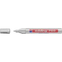 Edding 750 Rotulador Permanente - Punta Redonda - Trazo entre 2 y 4 mm. - Tinta Opaca - Secado Rapido - Color Plata