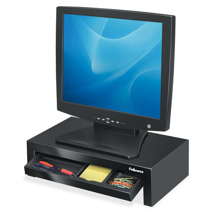 Fellowes Designer Suites Soporte Elevador para Monitor - 3 Alturas Diferentes - Bandeja de Almacenamiento - Peso Max 18kg