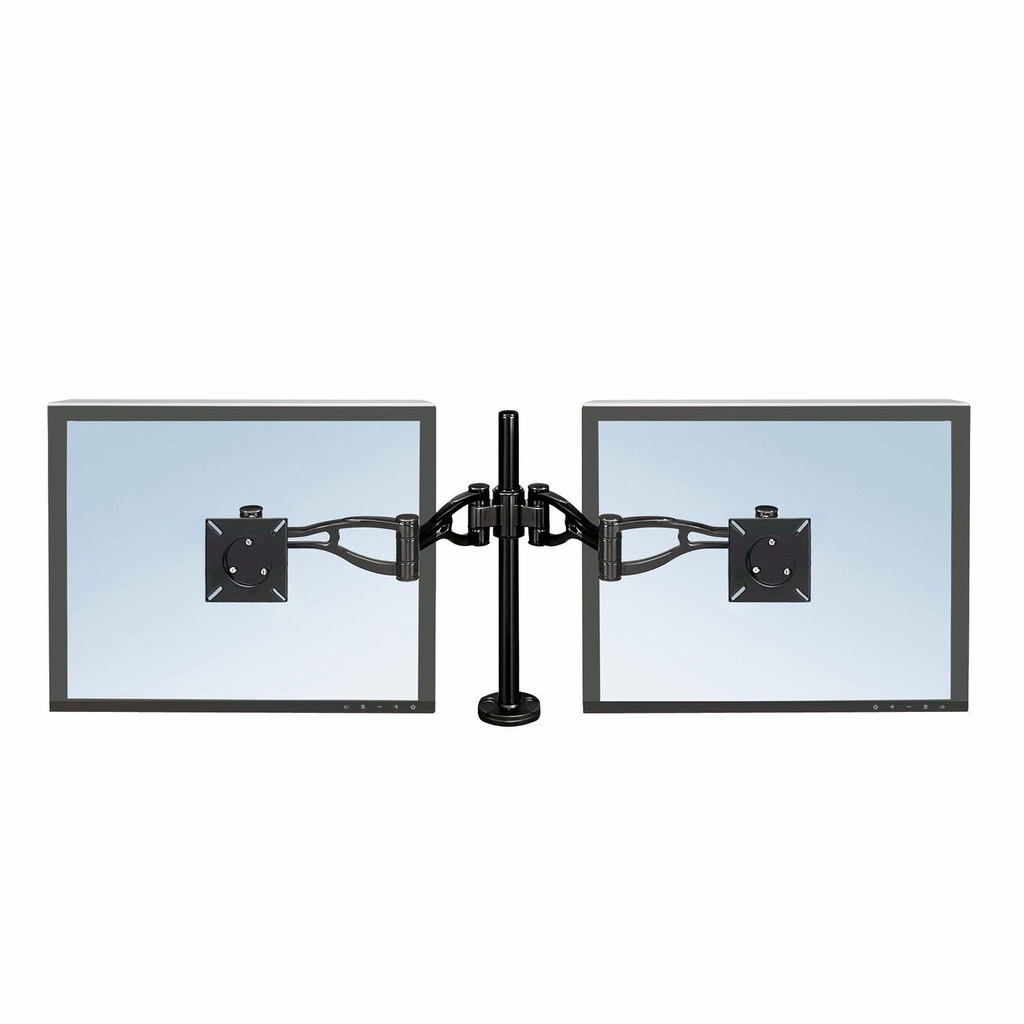 Fellowes Professional Series Brazo Doble para Monitor - Ajustable en Altura - Regulable en Profundidad - Regulable en Inclinacion - Hasta 10kg - Color Negro