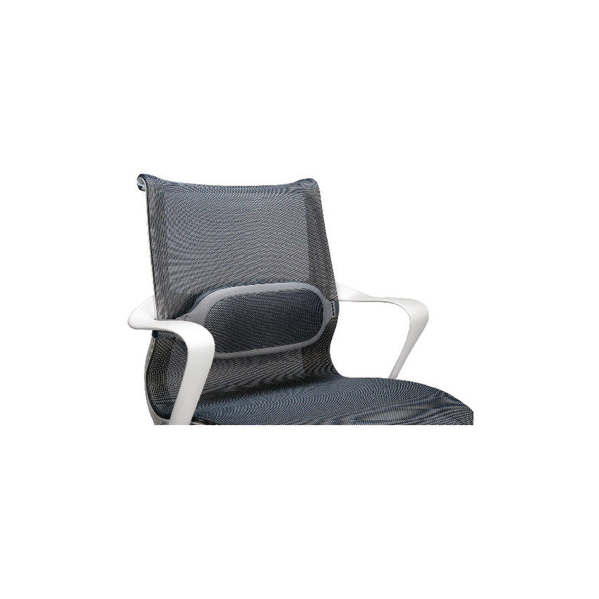 Fellowes I-Spire Series Cojin Lumbar - Correa Ajustable - Fabricado en Suave Espuma - Color Negro/Gris
