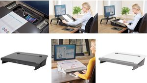 Fellowes Hana Soporte y Atril - Guia Magnetica de Lectura -  Diseño Elegante y Duradero - Hasta 5kg - Color Negro