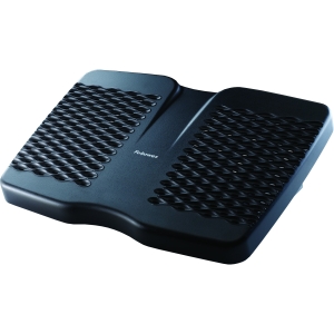 Fellowes Refresh Reposapies con Ventilacion 45.2x33cm - 2 Ajustes de Altura - Plataforma Deslizante - Color Negro