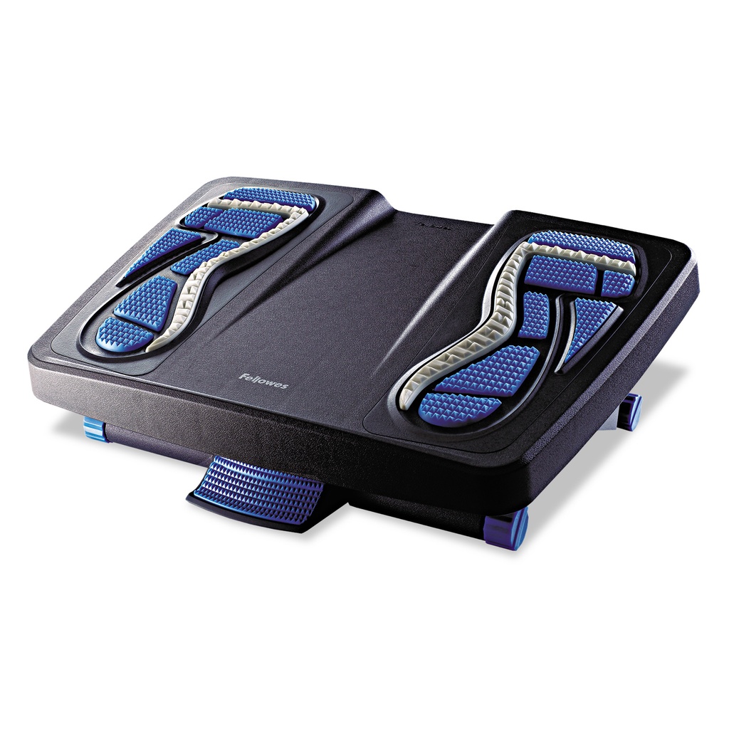 Fellowes Energizer Reposapies - 3 Ajuste de Altura - Superficie Efecto Masaje - Efecto Balanceo - Color Negro