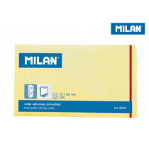 Milan Bloc de 100 Notas Adhesivas - Removibles - 76mm x 127mm - Color Amarillo Claro