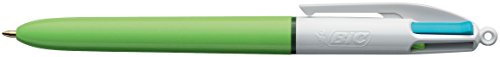 Bic 4 Colours Fun Boligrafo de Bola Retractil - Punta Media de 1.0mm - Tinta con Base de Aceite - Tinta de Colores: Rosa, Morado, Turquesa y Verde Lima