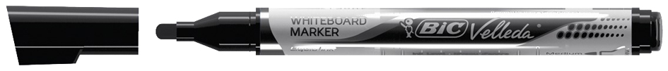 Bic Velleda Liquid Ink Marcador para Pizarra - Punta Media - Trazo 2.3mm - Tinta Liquida con Base de Alcohol - Color Negro