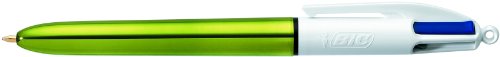 Bic 4 Colours Shine 2+1 Pack de 3 Boligrafos de Bola Retractil - Punta Media de 1.0mm - Tinta con Base de Aceite - Cuerpo de Colores Metalicos Surtidos - 4 Colores