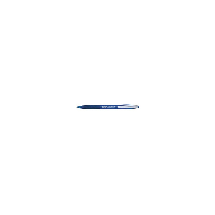Bic Atlantis Soft Boligrafo Retractil con Clip Metalico - Punta de 1mm - Cuerpo Transparente con Grip - Color Azul