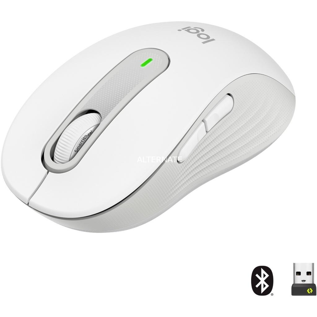 Logitech Signature M650 M Raton Inalambrico USB 2000dpi - 5 Botones - Uso Diestro - Color Blanco crudo