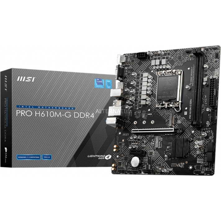 MSI Placa Base PRO H610M-G Intel 1700 2xDDR4 - HDMI, VGA, DP, M.2, USB3.2, MicroATX