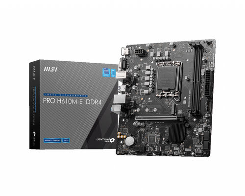 MSI Pro H610M-E Placa Base Intel  LGA 1700 2x DDR4 - HDMI, VGA, 4x Sata III, RJ-45, USB 2.0/3.2, MicroATX