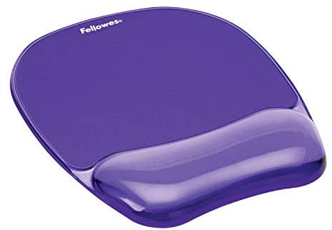 Fellowes Crystal Alfombrilla con Reposamuñecas de Gel - Resistente a las Manchas - 20x23cm - Color Violeta