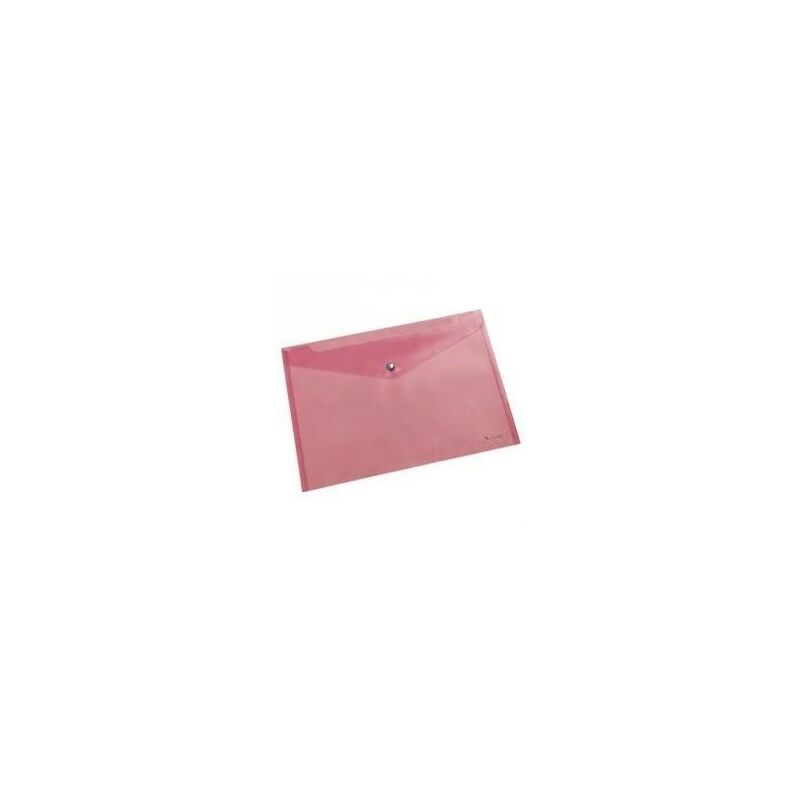 Dohe Sobre Portadocumentos Folio+ - Cierre de Broche - Polipropileno Cristal Transparente 150 Micras - Color Rosa
