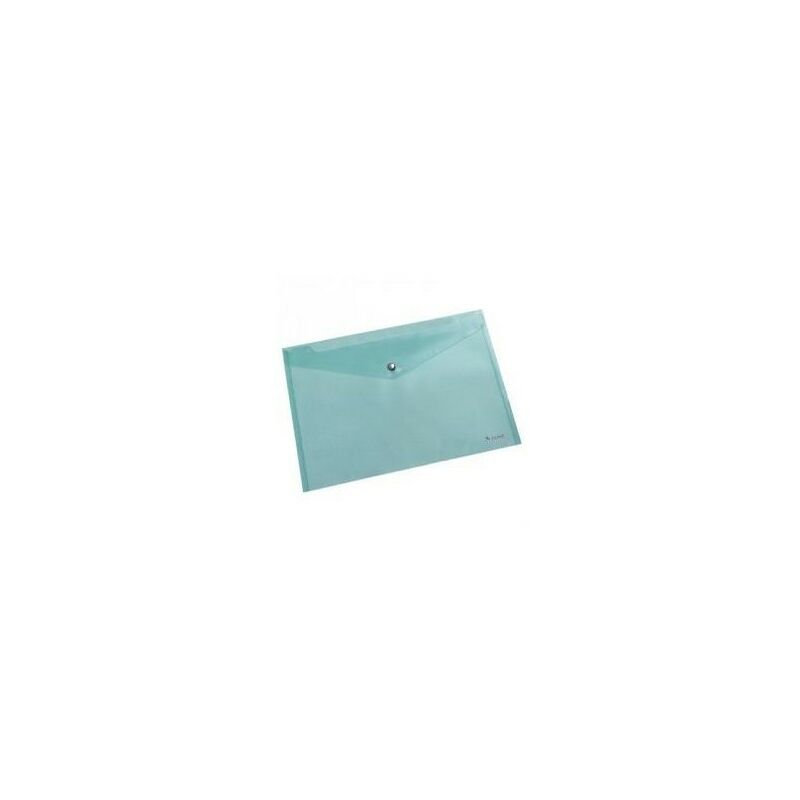 Dohe Sobre con Cierre de Broche - Tamaño Folio Plus Apaisado - Polipropileno Cristal Transparente 150 Micras - Color Verde