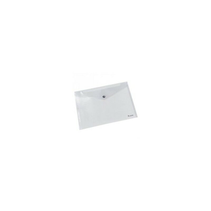 Dohe Sobre con Cierre de Broche - Tamaño Folio Plus Apaisado - Polipropileno Cristal Transparente 150 Micras - Color Transparente