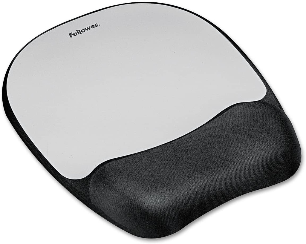 Fellowes Alfombrilla con Reposamuñecas Espuma Memory Foam - Confort Excepcional - Color Plateado