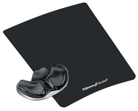 Fellowes Canal-V Reposamuñecas Deslizante de Gel - Minimiza la Presion sobre la Muñeca - Color Negro