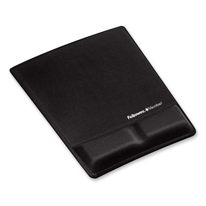 Fellowes Alfombrilla con Reposamuñecas de Espuma Canal Ergonomico - Diseñador para Evitar Dolor de Muñeca - Color Negro