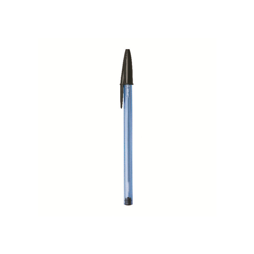 Bic Bu3 Pack de 4 Boligrafos Retractiles - Punta Media de 1mm - Trazo 0.32mm - Grip de Goma - Escritura mas Fluida - Color Negro
