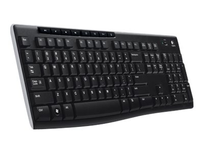 Logitech K270 Teclado Inalambrico USB - Resistente a Salpicaduras - Teclas de Acceso Rapido - Color Negro