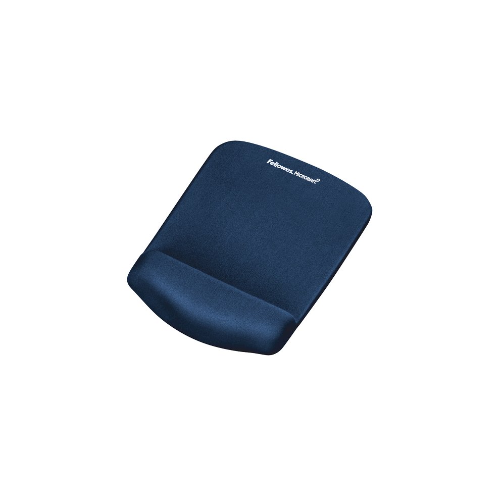 Fellowes PlushTouch Alfombrilla con Reposamuñecas Foam Fusion - Confor Superior - Proteccion Antibacterias - Base Antideslizante - Color Azul