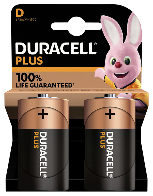 Duracell MN1300B2 Pilas Alcalinas D LR20 1.5V Plus Power (2 unidades)