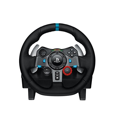 Logitech G29 Driving Force Juego de Volante y Pedales Compatible con PS3, PS4, PS5 y PC - Giro 900º - Efecto Force Feedback - Freno No Lineal - Volante de Aluminio, Cuero y Acero - Pedales Ajustables - Adaptable a Mesa y Soporte