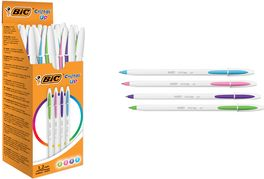 Bic Cristal Up Pack de 20 Boligrafos de Bola - Punta de 1.2mm - Tinta con Base de Aceite - Cuerpo Blanco - Colores Surtidos
