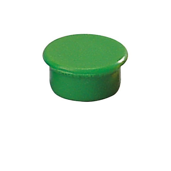 Dahle 95513 Pack de 10 Imanes para Pizarra Blanca - Diametro de 13mm - Color Verde