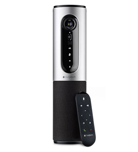 Logitech ConferenceCam Connect Sistema de Videoconferencias Portatil Webcam HD 1080p - USB 2.0 - Bluetooth - Microfonos y Altavoz Integrados - Enfoque Automatico - Angulo de Vision 90º - Color Negro/Plata