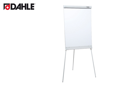 Dahle 96010 Pizarra Blanca Magnetica de Caballete con Sujecion de Bloc Universal - Regulacion de la Altura hasta 180cm - Bandeja para Rotuladores - Color Blanco