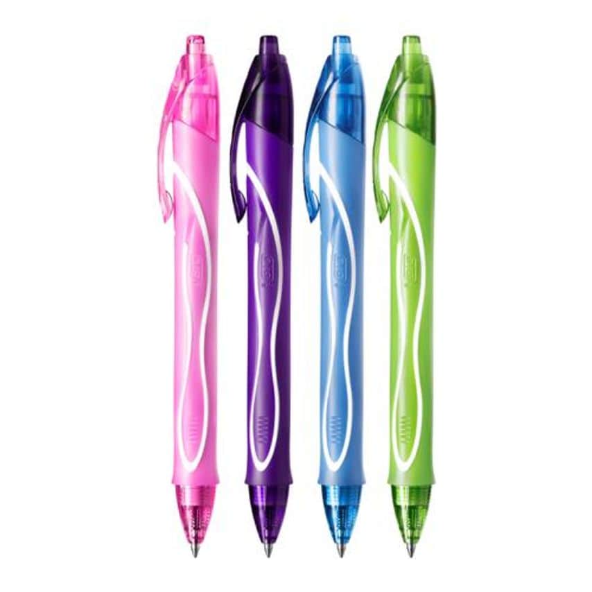 Bic Gel-Ocity Quick Dry Pack de 12 Boligrafos de Gel Retractil  - Punta Media de 0.7 mm - Tinta de Gel - Anti-Manchas - Secado Ultra Rapido - Colores Surtidos