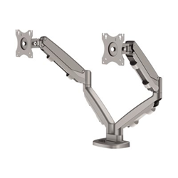 Fellowes Eppa Brazo para Monitor Doble - Hasta 39" y 8kg - Ajustable con Muelle de Gas - Color Plata