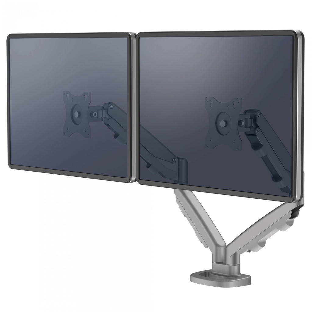 Fellowes Eppa Kit de Conversion para Monitor Doble - Hasta 39" y 8kg - Ajustable con Muelle de Gas - Color Plata