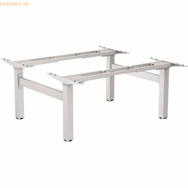 Fellowes Estructura Metálica Plata Mesa Doble Regulable en Altura Cambio - 3 Configuraciones de Memoria - Altura de 645 mm a 1305 mm - Maxima Seguridad