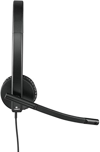 Logitech H570E Auriculares con Microfono USB - Microfono Plegable - Diadema Ajustable - Almohadillas Acolchadas - Controles en Cable - Color Negro